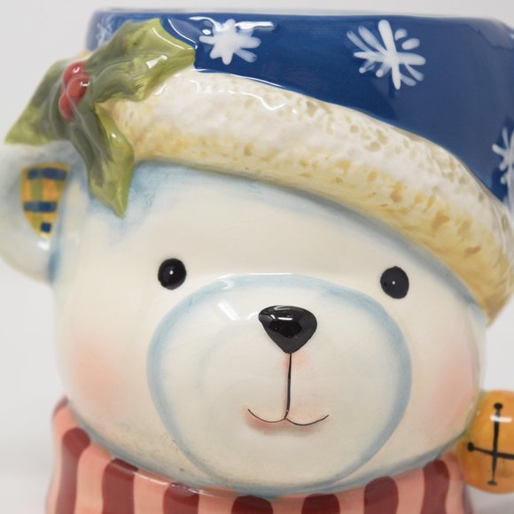 Susan Winget Holiday Polar Bear Head Mug 3D Crtifd International Anthropomorphic - Picture 2 of 14